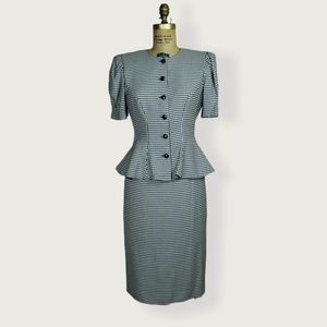 Vintage Petites for Maggy Skirt Set Houndstooth